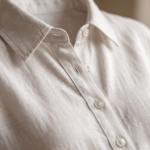 Women’s Relaxed Linen Blend Shirt – White High-Low Hem - Image 6